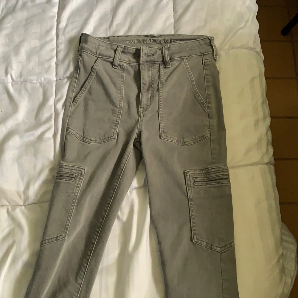 America eagle skinny gray cargo pants